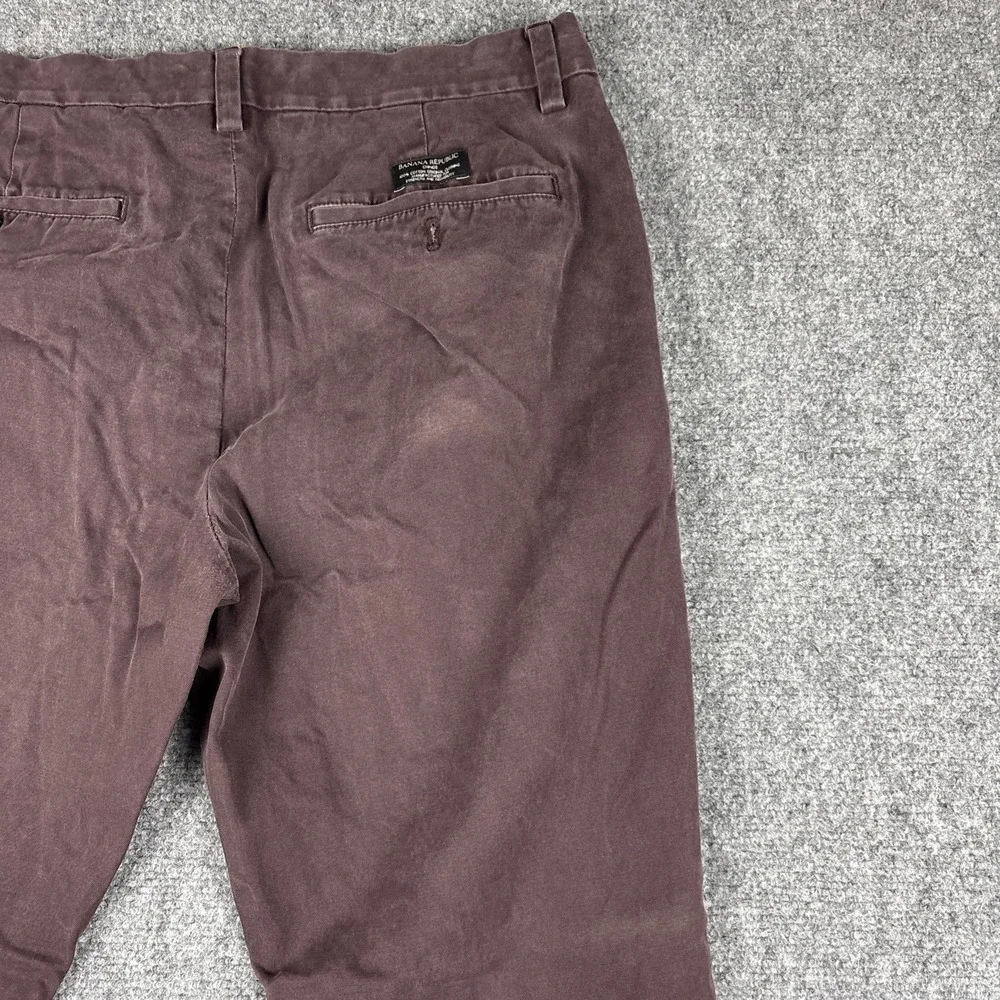 Banana Republic Fulton Chino Pants Men's 34x32 Muted Plum 100% Cotton Slim Fit